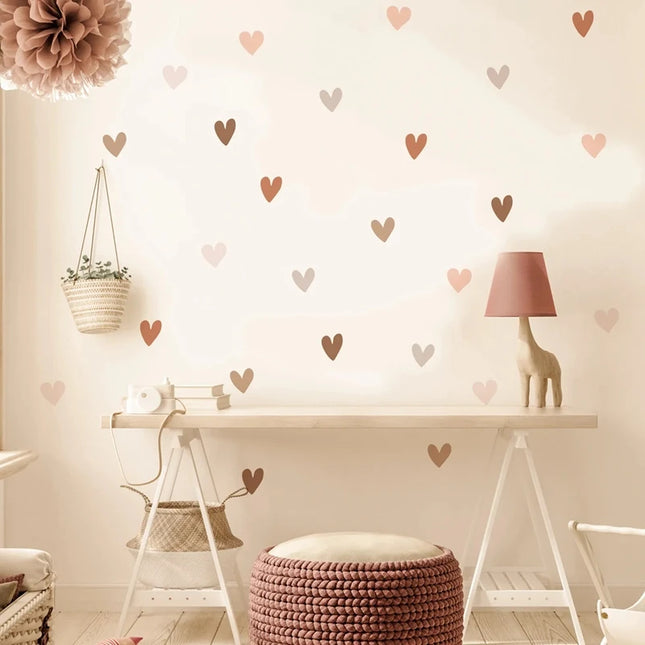 Colorful Hearts Wall Stickers