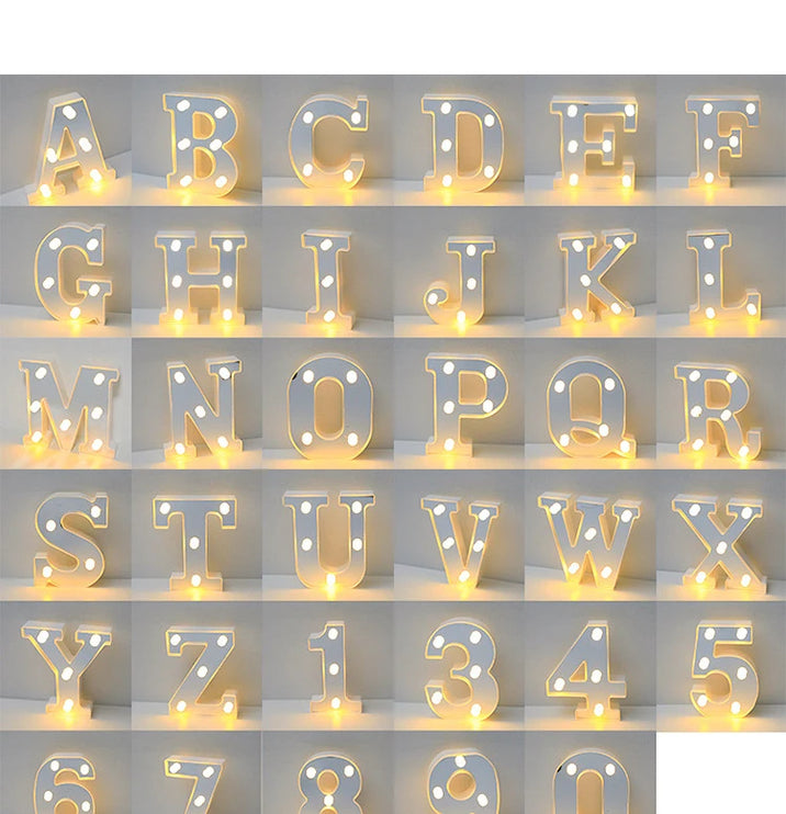 Silver LED letter lights