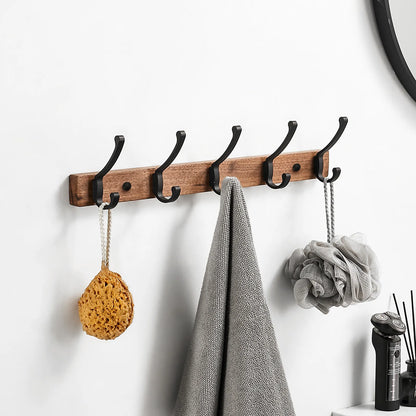 Decorative five-hanger wall coat rack