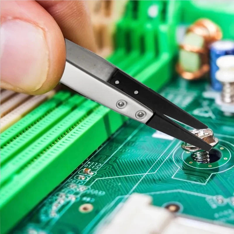 Pinzas antiestáticas ESD de acero inoxidable con puntas intercambiablesPinzas de precisiónUncategorized