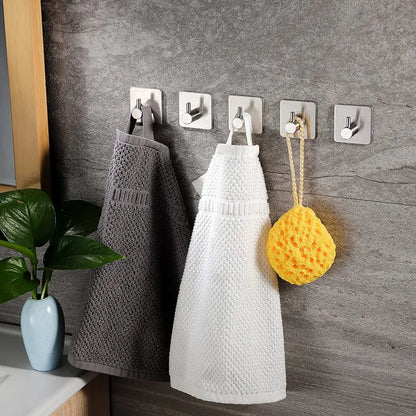 Ganchos de baño autoadhesivos para colgar toallas de acero inoxidable, accesorio de baño