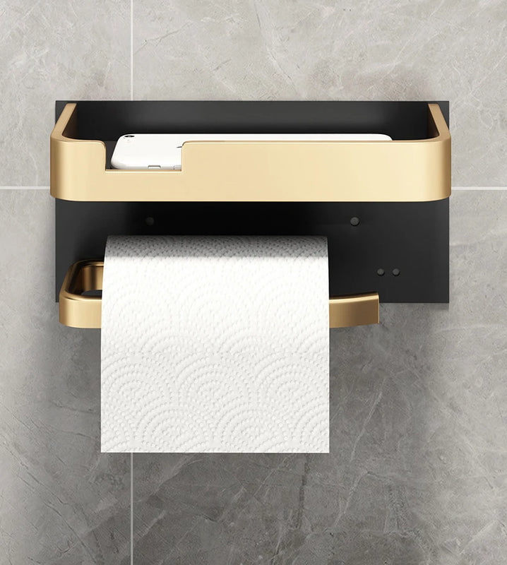Portarrollos con soporte para bañoSoportes para papelHome & Garden > Bathroom Accessories > Toilet Paper Holders