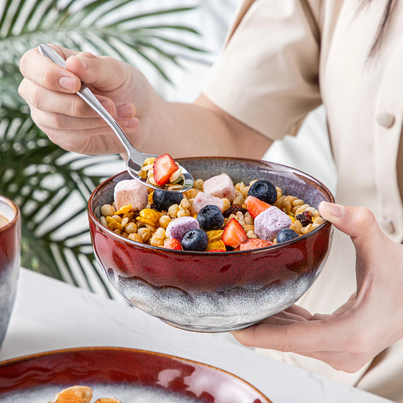 Vajilla Vancasso “Starry” 16/32/48 piezas | gres con esmalte reactivo rojo/verde (kiln change)Vajillas completasHome & Garden > Kitchen & Dining > Tableware > Dinnerware > Dinnerware Sets