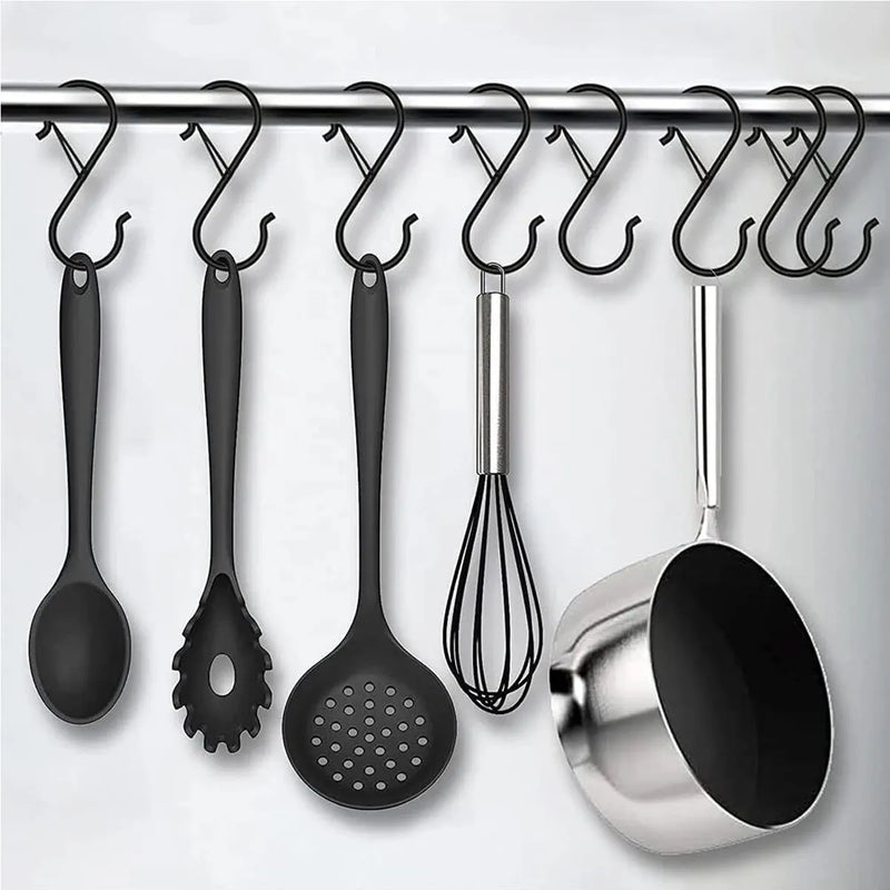 Gancho en forma de S con hebilla de seguridad pack 10 unidadesColgadores