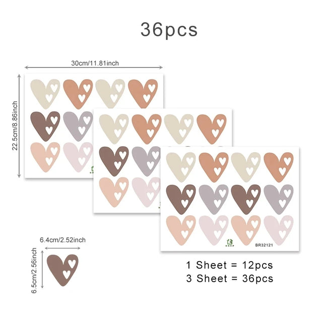 Colorful Hearts Wall Stickers