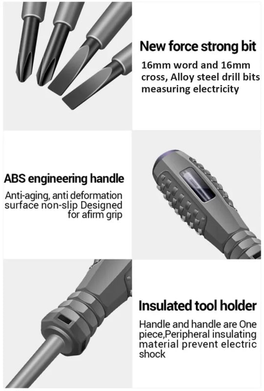 Set de destornilladores electricista de prueba de voltaje AC/DC 2 unidadesDestornilladores