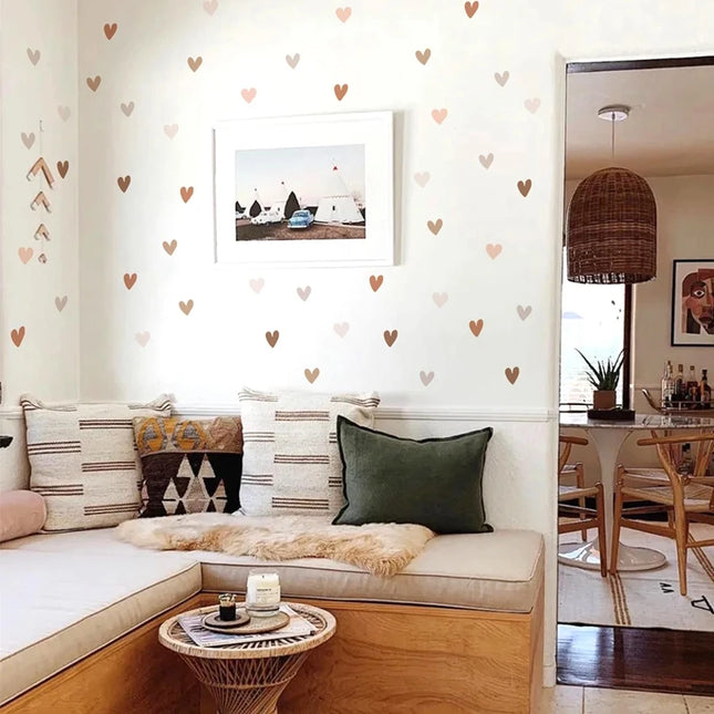 Colorful Hearts Wall Stickers