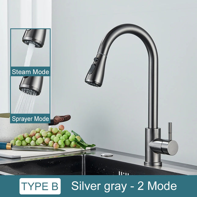 Grifo de cocina con doble función y salida retráctilGrifosHardware > Plumbing > Plumbing Fixtures > Faucets > Kitchen Sink Faucets