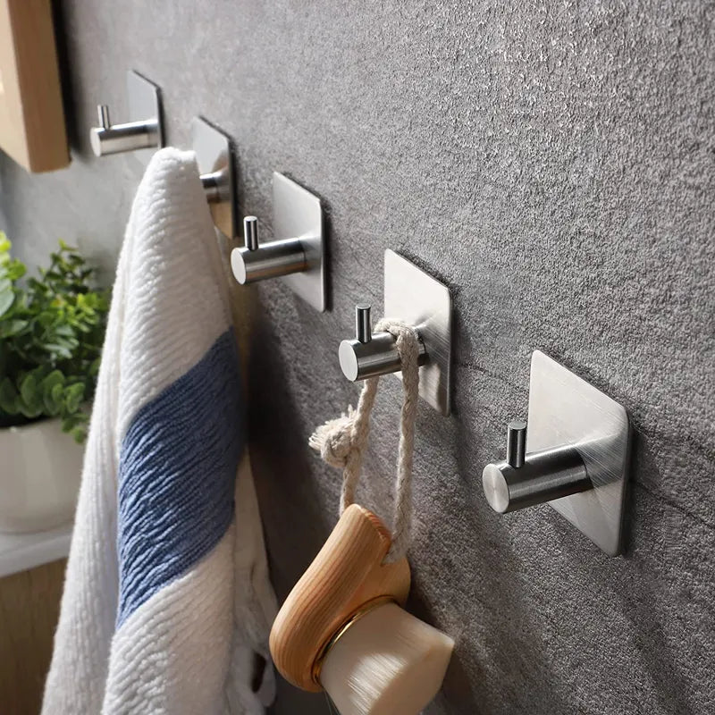 Stainless Steel Self Adhesive Bathroom Hooks