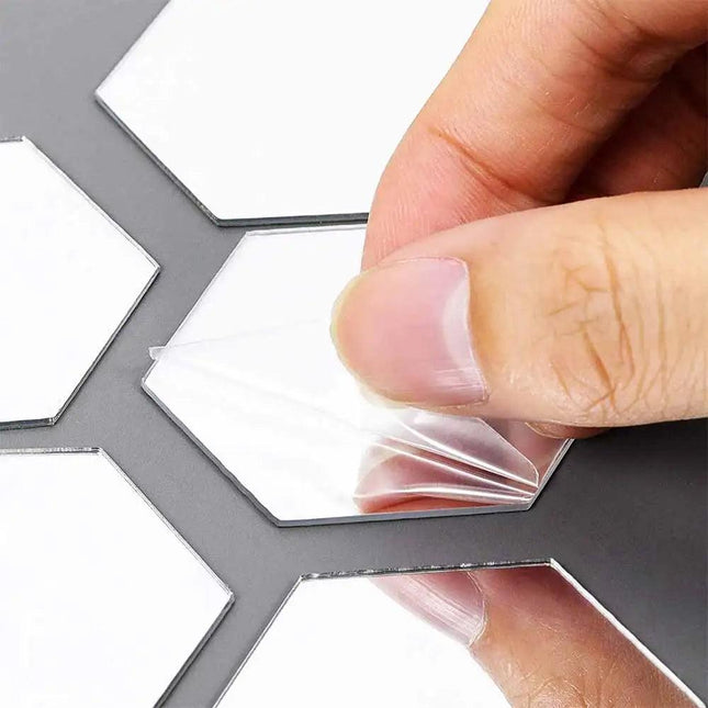 Autocollants muraux miroir acrylique hexagone