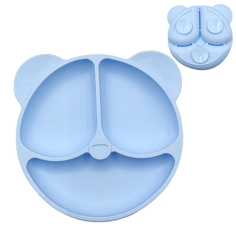 Plato de silicona con forma de oso seguro para bebés con ventosa de aprendizajePlatos infantilesBaby & Toddler > Nursing & Feeding > Feeding Essentials > Feeding Plates
