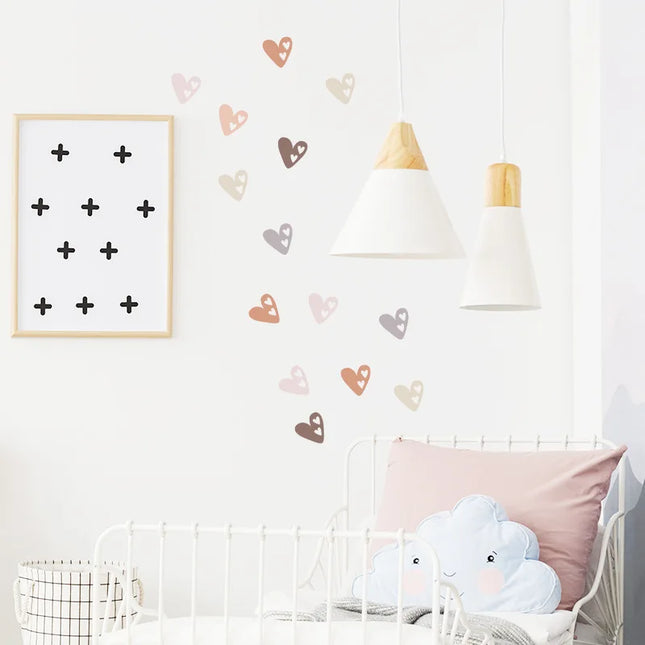 Colorful Hearts Wall Stickers