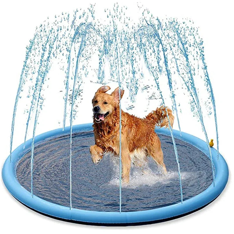 Piscina inflable con rociador para perros | Tapete refrescante interactivo de PVCJuguetesAnimals & Pet Supplies > Pet Supplies > Dog Supplies