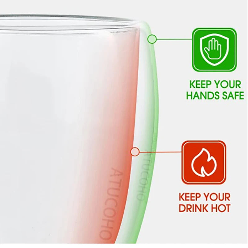 Vasos de vidrio de doble pared, resistentes al calorVasosHome & Garden > Kitchen & Dining > Tableware > Drinkware > Tumblers