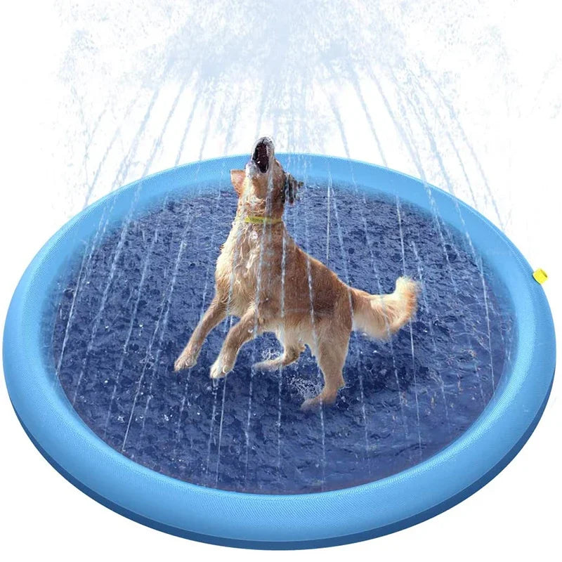 Piscina inflable con rociador para perros | Tapete refrescante interactivo de PVCJuguetesAnimals & Pet Supplies > Pet Supplies > Dog Supplies