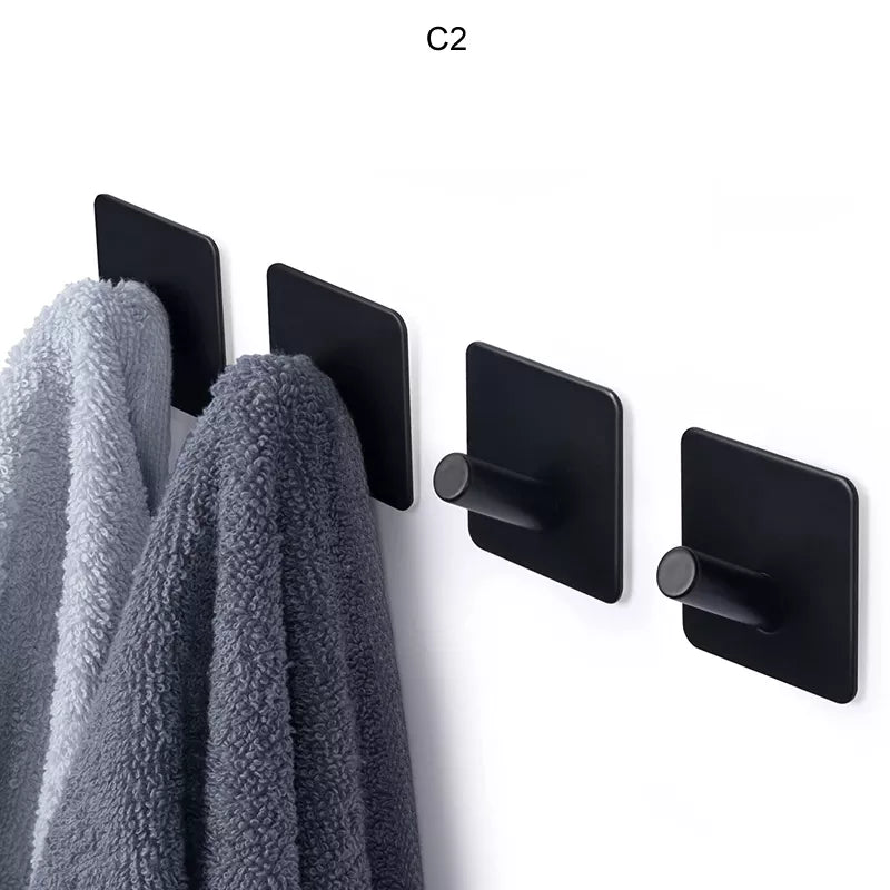 Ganchos de baño autoadhesivos para colgar toallas de acero inoxidable, accesorio de baño
