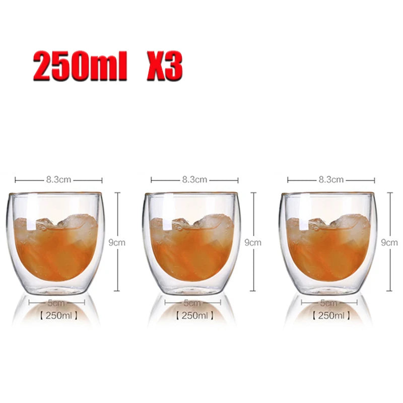Vasos de vidrio de doble pared, resistentes al calorVasosHome & Garden > Kitchen & Dining > Tableware > Drinkware > Tumblers