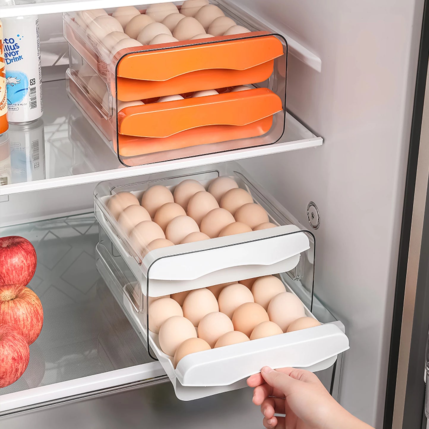 Drawer with removable egg trays suitable for refrigerator