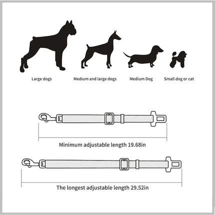 Ceinture de sécurité réglable pour animaux de compagnie