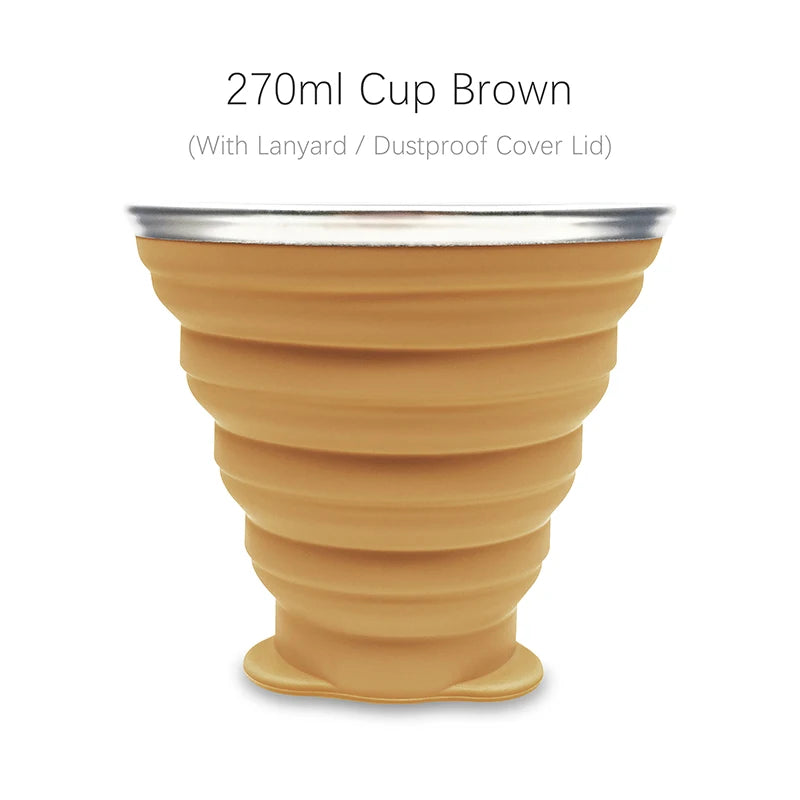 Vaso plegable de silicona 270 ml con tapa y cordónVasos plegablesHome & Garden > Kitchen & Dining > Tableware > Drinkware > Tumblers