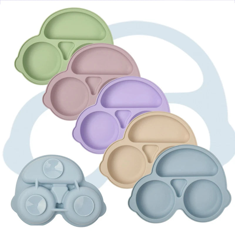 Plato de silicona con forma de coche seguro para bebés con ventosa de aprendizajePlatos infantilesBaby & Toddler > Nursing & Feeding > Feeding Essentials > Feeding Plates
