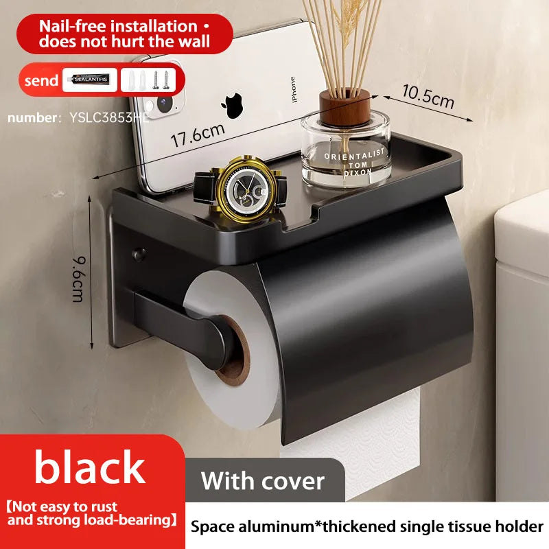 Soporte de papel higiénico con estanteSoportes para papelHome & Garden > Bathroom Accessories > Toilet Paper Holders