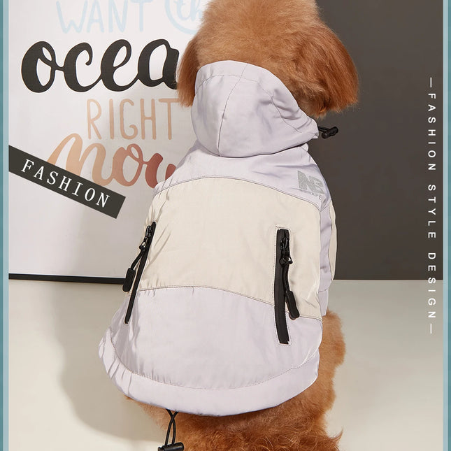 Chaqueta impermeable con forro polar interior para perros