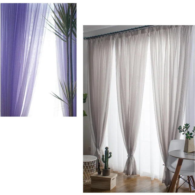 Solid colored transparent curtains