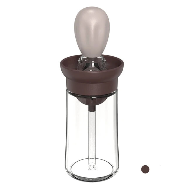 Botella de aceite con cepillo de silicona para cocinaAceiteras