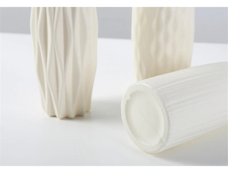 Florero blanco de mesa moderno efecto cerámicaJarronesHome & Garden > Decor > Vases