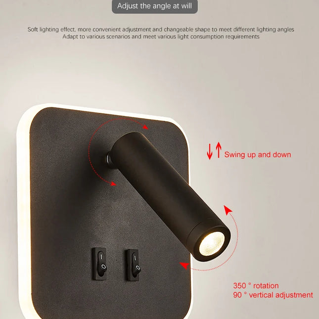 350º adjustable wall lamps with switch