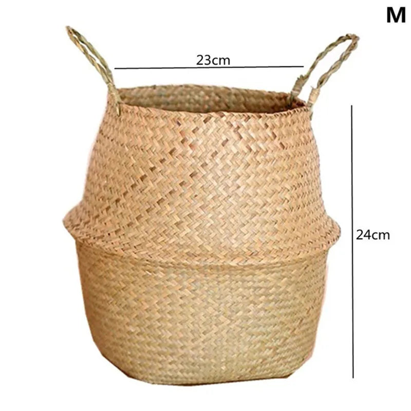 Cesta con asas de paja tejida para macetasMaceterosHome & Garden > Lawn & Garden > Gardening > Pots & Planters > Planters