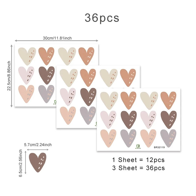 Colorful Hearts Wall Stickers