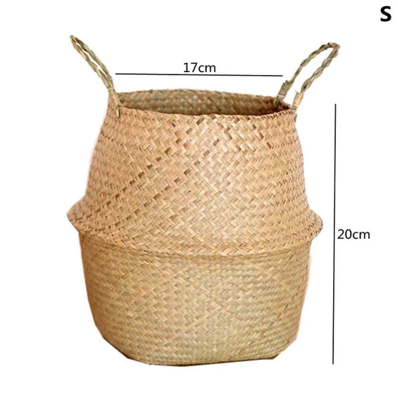 Cesta con asas de paja tejida para macetasMaceterosHome & Garden > Lawn & Garden > Gardening > Pots & Planters > Planters