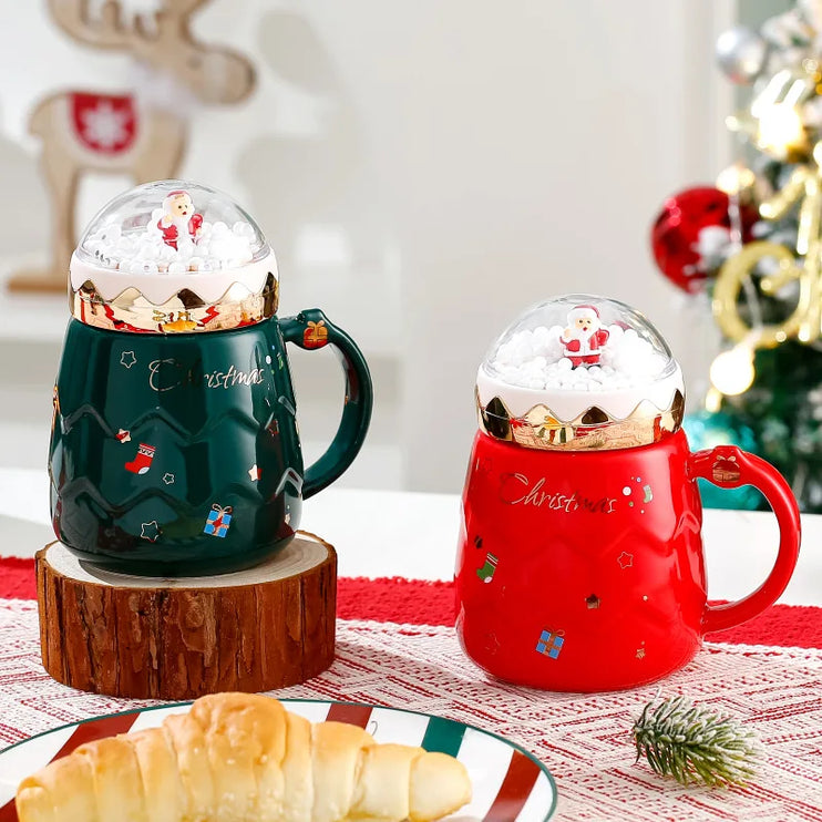 Christmas mugs with funny lid