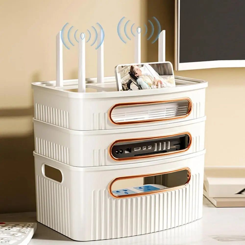 Caja de almacenamiento de routers de dos o tres pisos