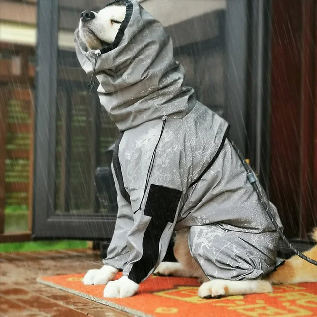 Combinaison réfléchissante et imperméable pour chien