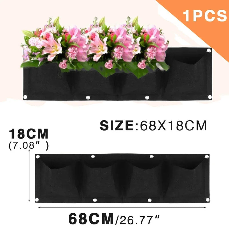 Jardinera vertical con bolsillos para plantarMacetas