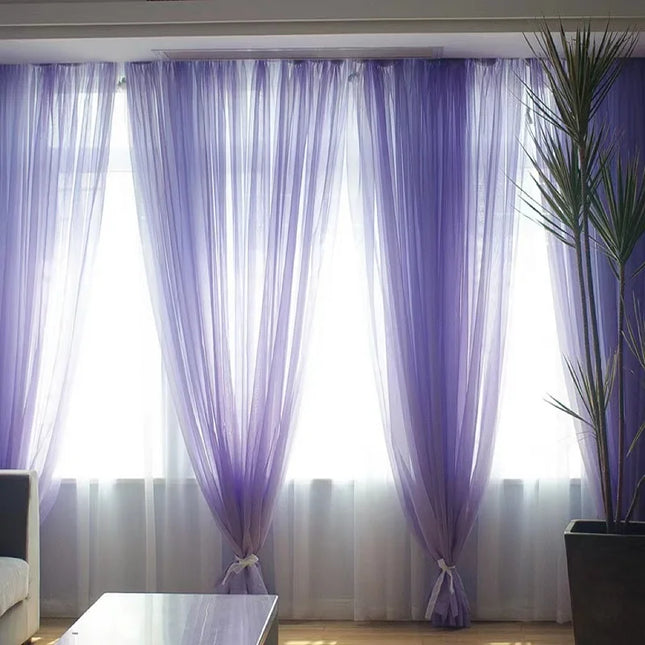 Solid colored transparent curtains