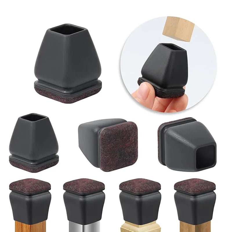 Conteras para patas de silla de silicona con almohadillas de fieltro 8 piezasProtectores para mueblesHome & Garden > Household Supplies > Furniture Floor Protectors