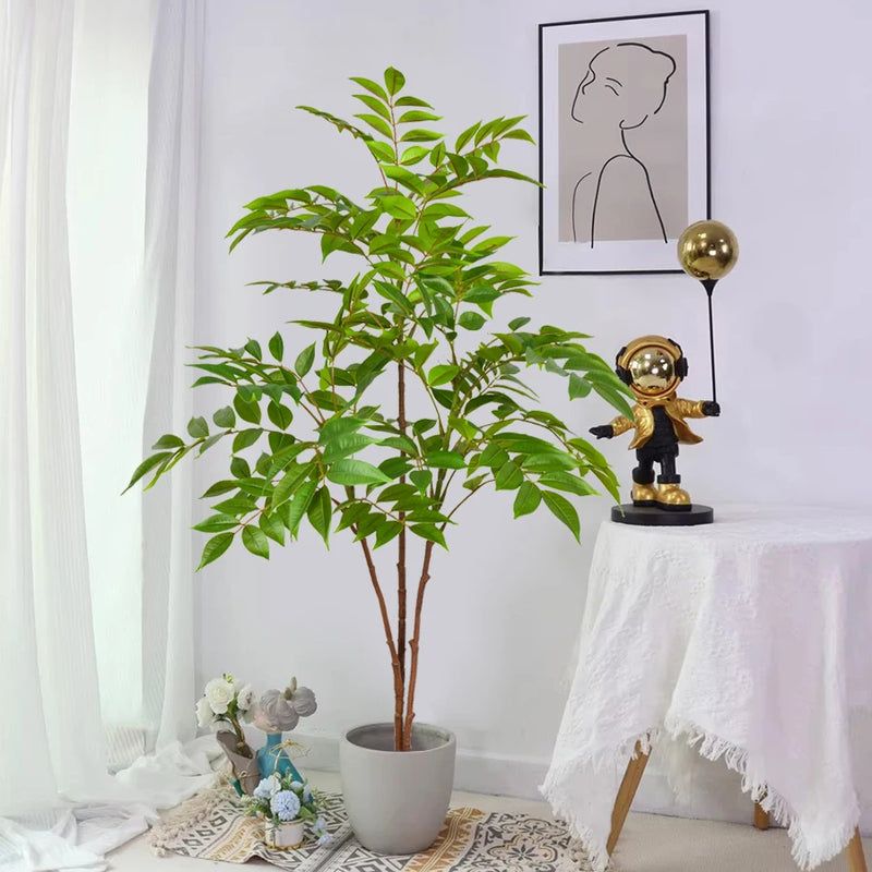 Rama artificial de ficus grande 76-140 cm, árbol tropical falso con hojas verdes, decoración de interior y jardínPlantas artificialesHome & Garden > Decor > Artificial Flora > Artificial Trees