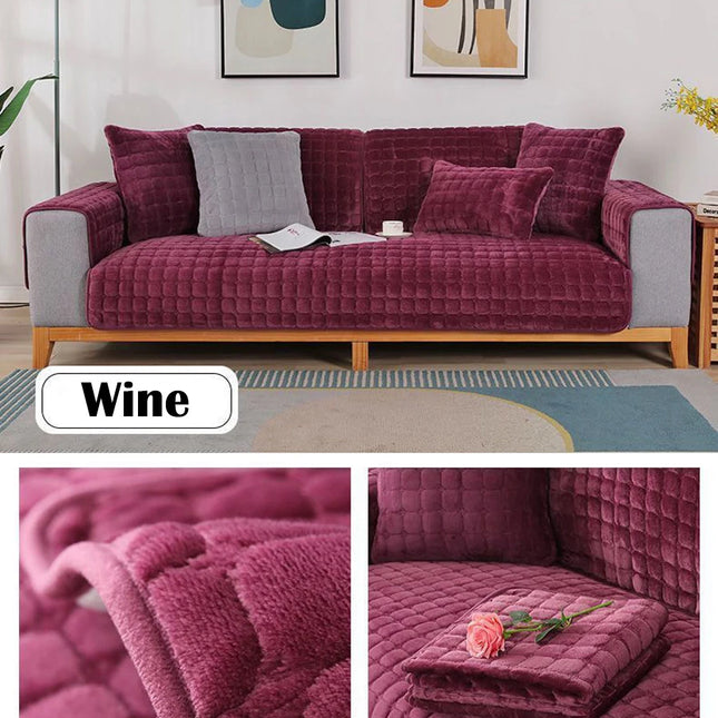 Individual Plush Sofa Covers in Red, Burgundy, Pink and White