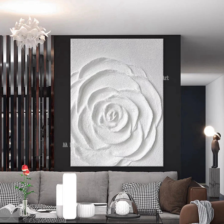 Pintura en relieve de rosa 3D