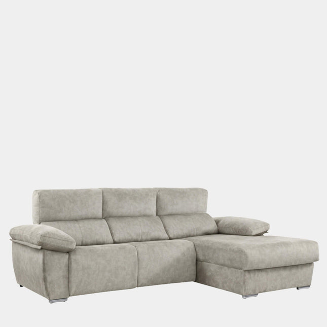 Sofá chaiselongue 3 plazas relax motorizados | plata