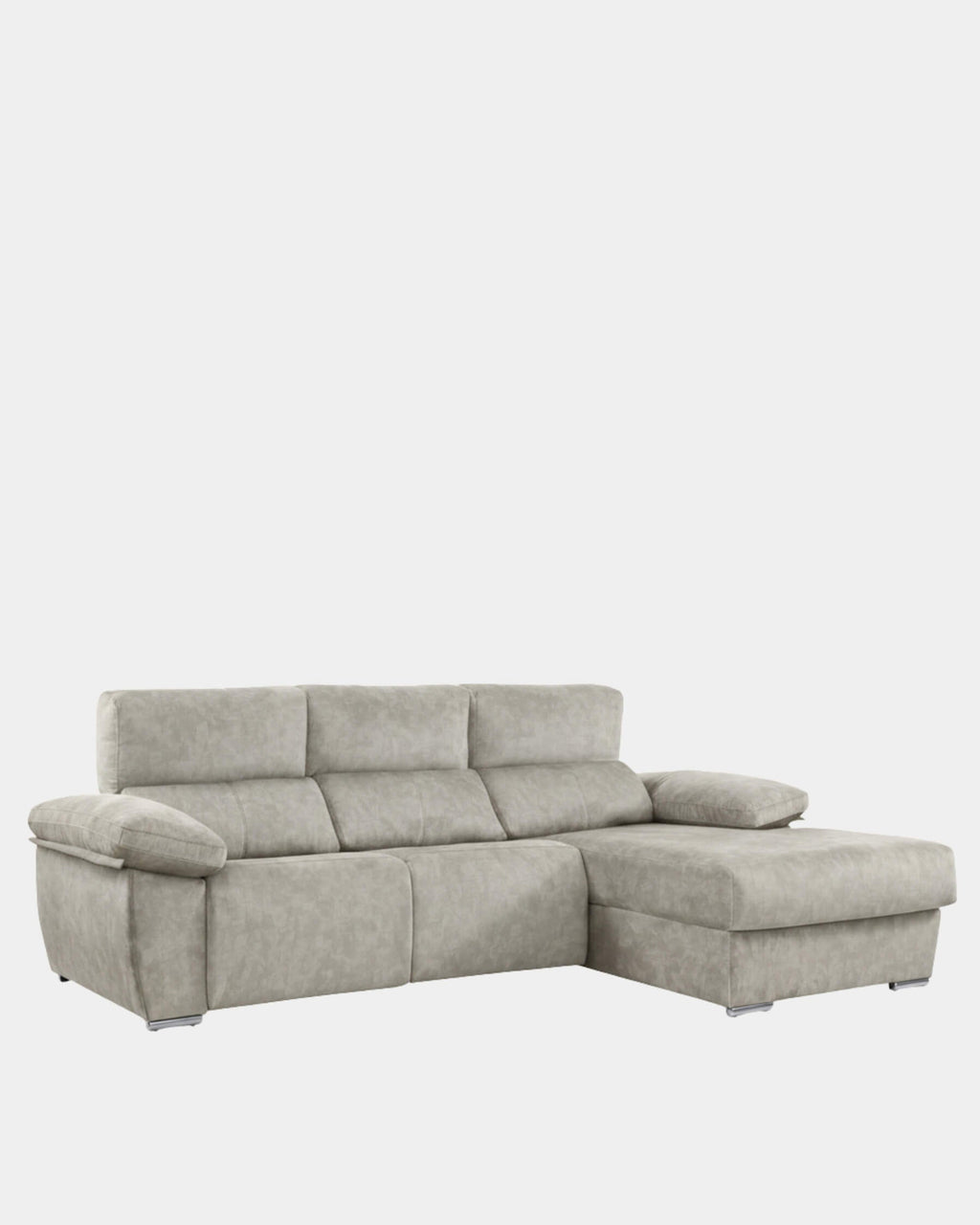 Sofá chaiselongue 3 plazas relax motorizados | plata