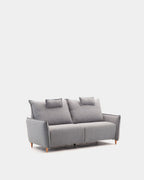 Sofá gris con respaldo alto y brazo estrecho | salón