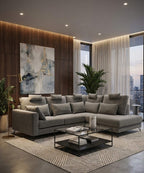 Sofá chaiselongue verde 6 plazas | amplio y cómodo