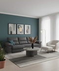 Sofá chaiselongue 4 plazas gris antimanchas | salón