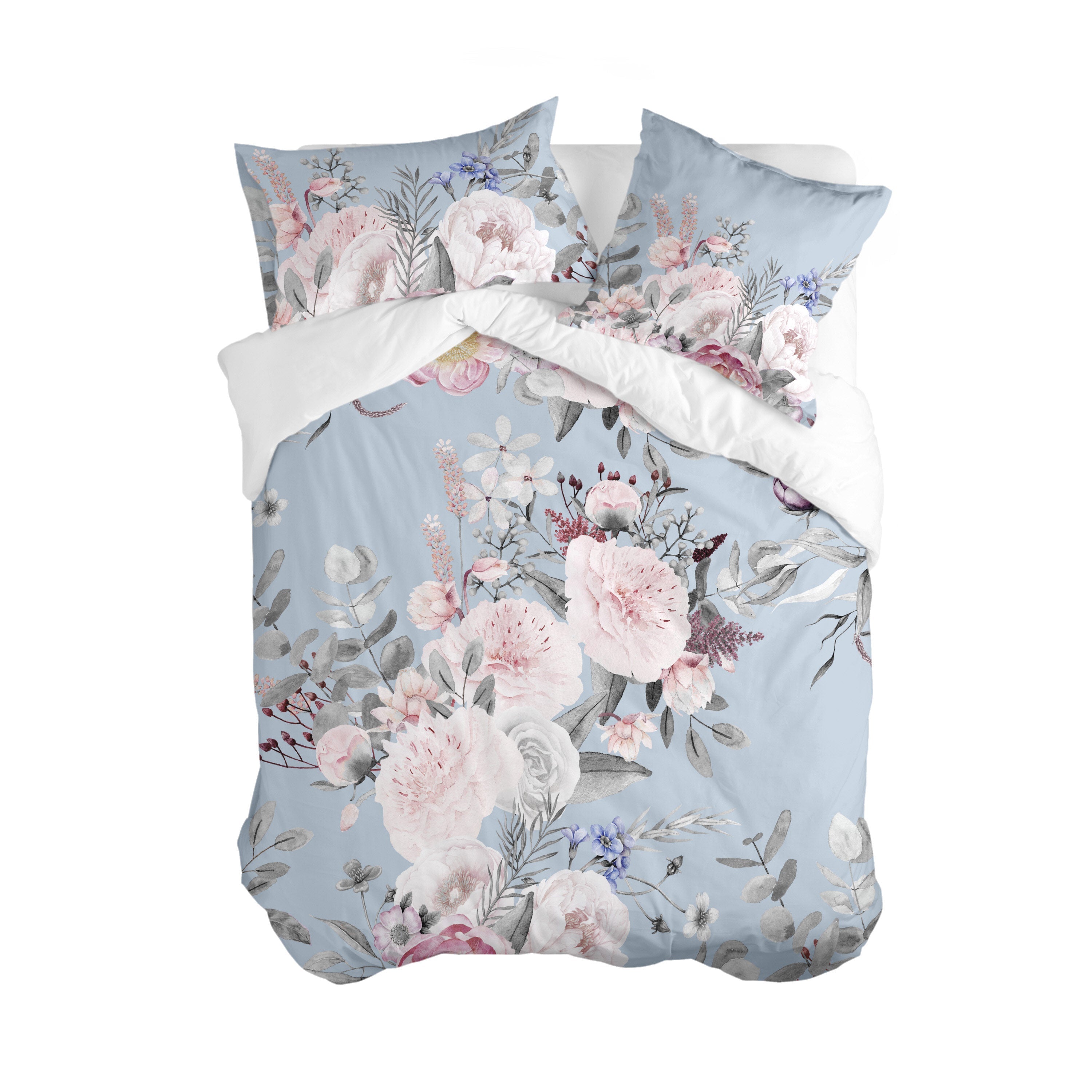 Capa de edredão com estampado floral suave