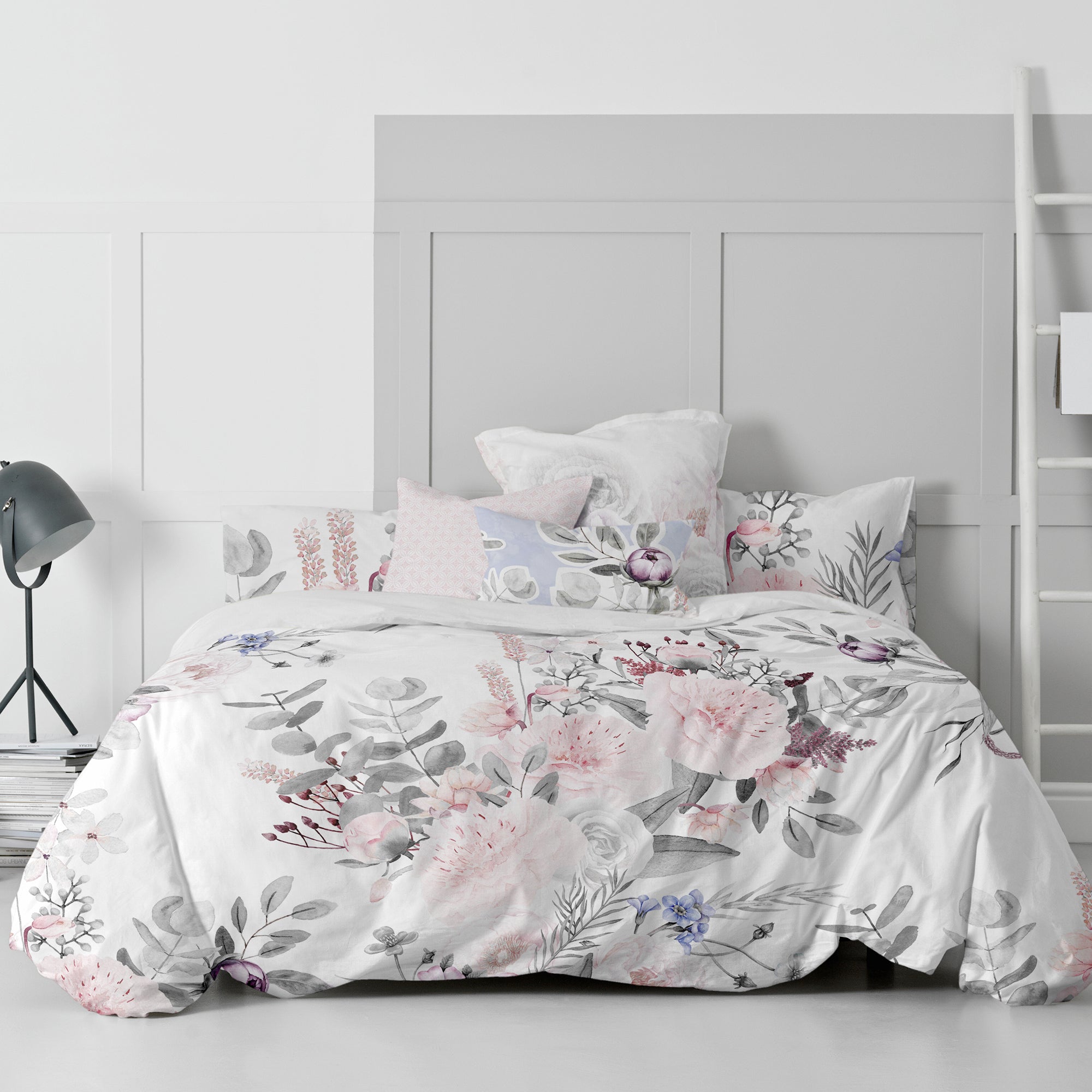 Capa de edredão com estampado de bouquet delicado